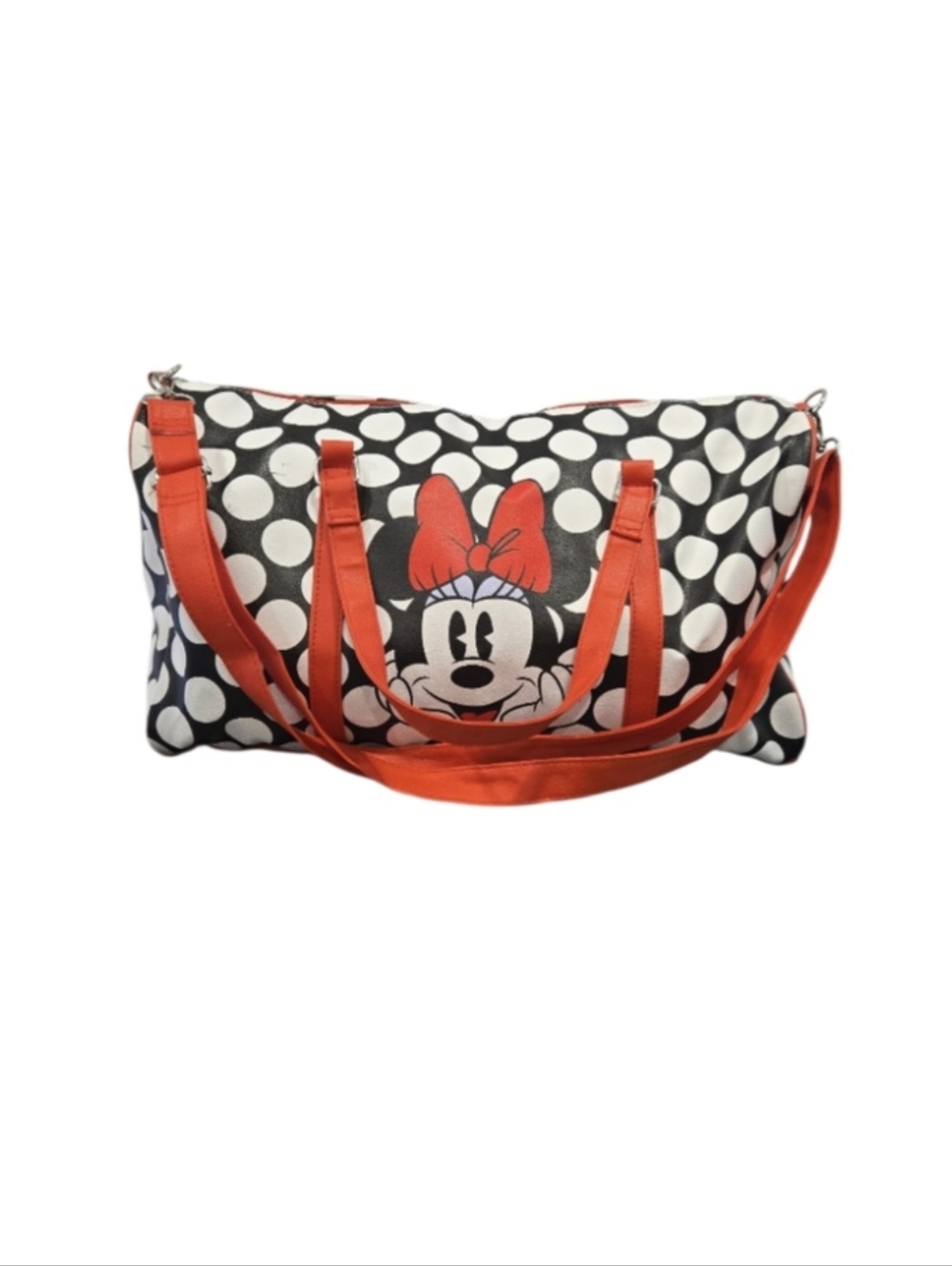 Minnie Mouse Black & White Polka Dot Travel Duffle with Red Accents - Picture 2 of 13